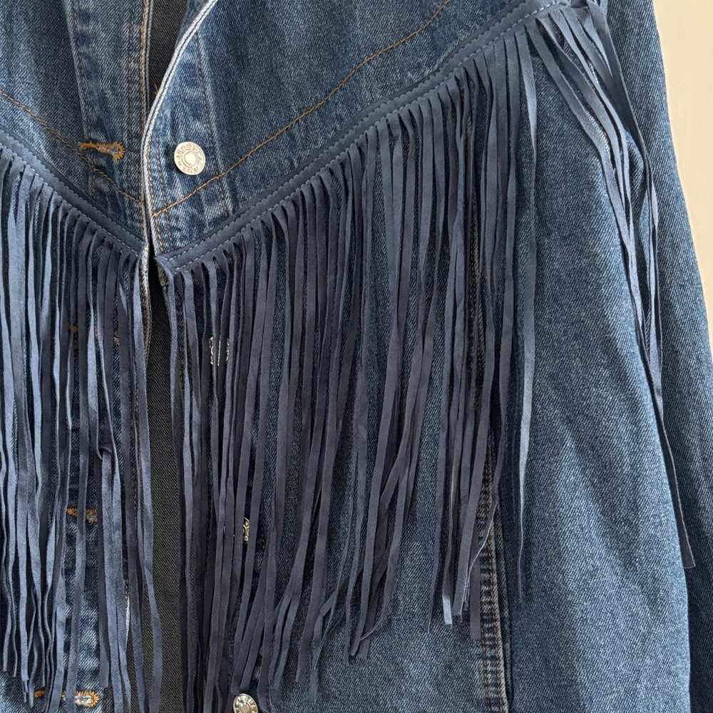 Denim Fringe Jacket - Festival Jacket - Picture 2 of 4